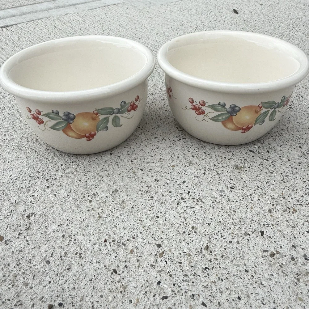 Corelle Coordinates Chutney Fruit Berry Stoneware Bowls Set 2 7 oz Vintage Y2K